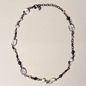 Silpada Freshwater Pearl, Quartz and Sterling Silver 925 Bead Necklace - Retired